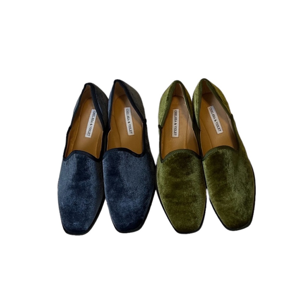 CHELSEA & VIOLET EUC Slip On Loafer in Blue Velvet Women Size 8 - Picture 10 of 10